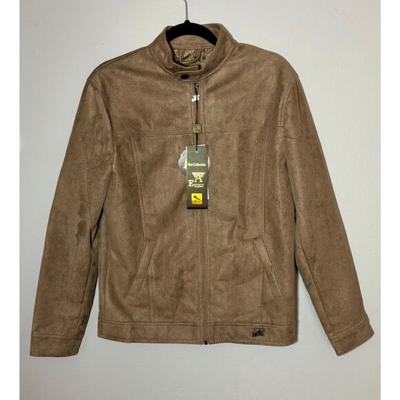 Armani Emporio Collezione Tan Faux Suede Full Zip Jacket Italy-Men’s Sz S - Picture 1 of 11